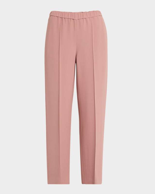 Cropped Pintuck Cady Trousers